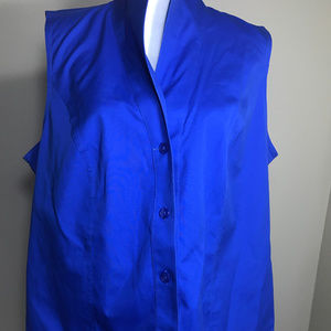 Jones New York Blue Plus 18W Sleeveless Shirt